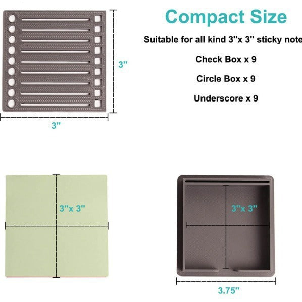 Sticky Notes Template Storage Plastic Box