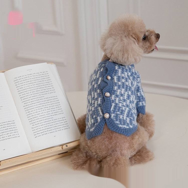 Autumn And Winter Pearl Sweater Cardigan Pet Clothes