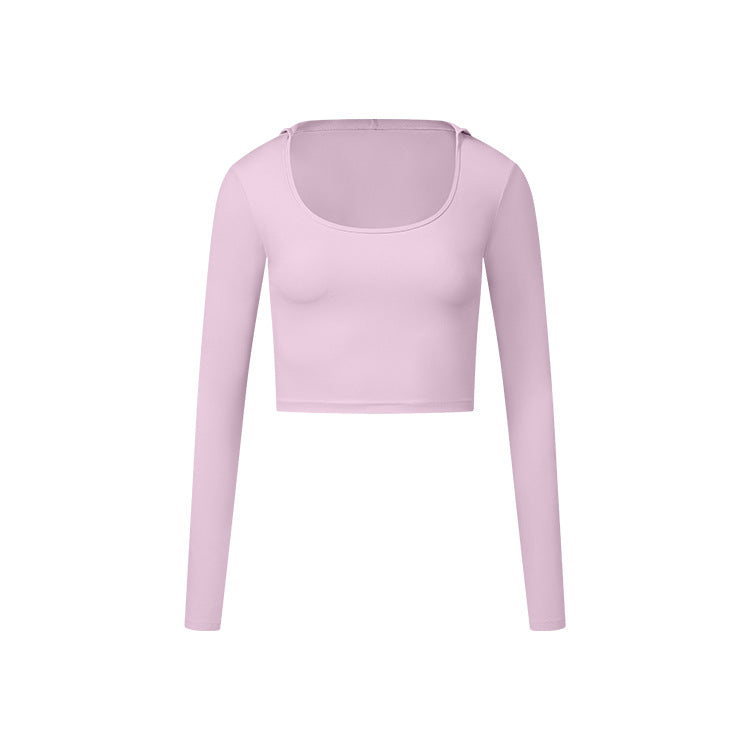 Autumn New Long Sleeve Nude Feel Fabric Sports Top