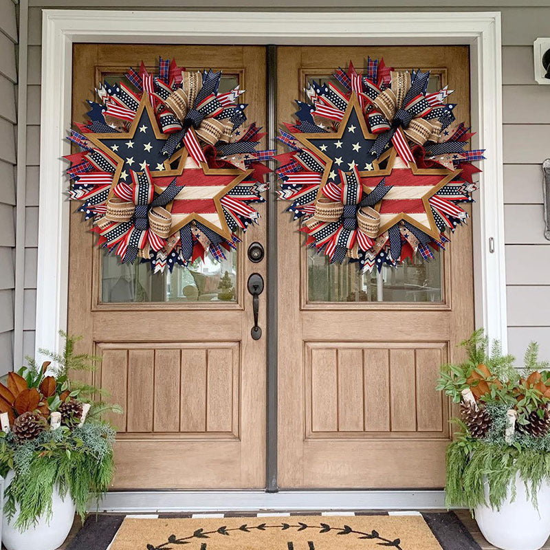 Independence Day Wreath National Flag Front Door Decoration
