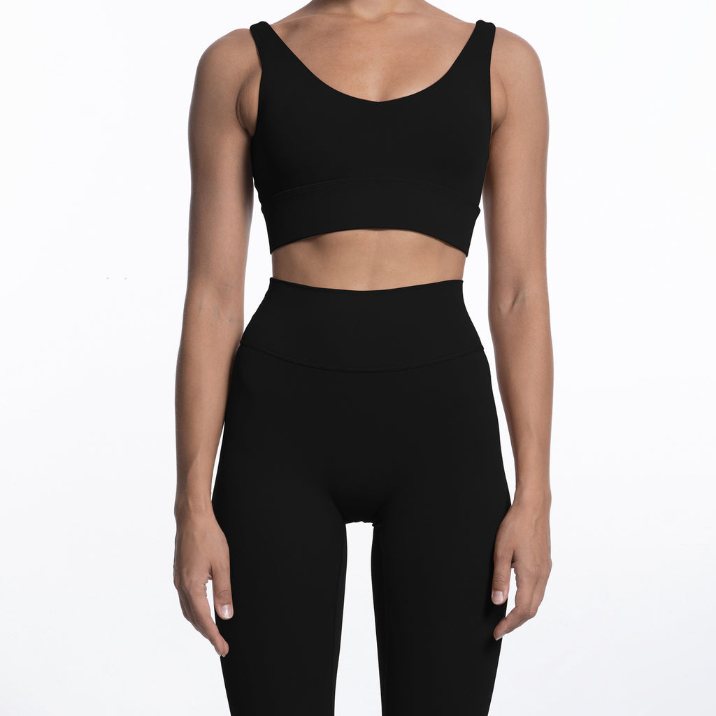 Autumn And Winter Nylon Nude Yoga Suit Suit With Thin Shoulder And Back Bra