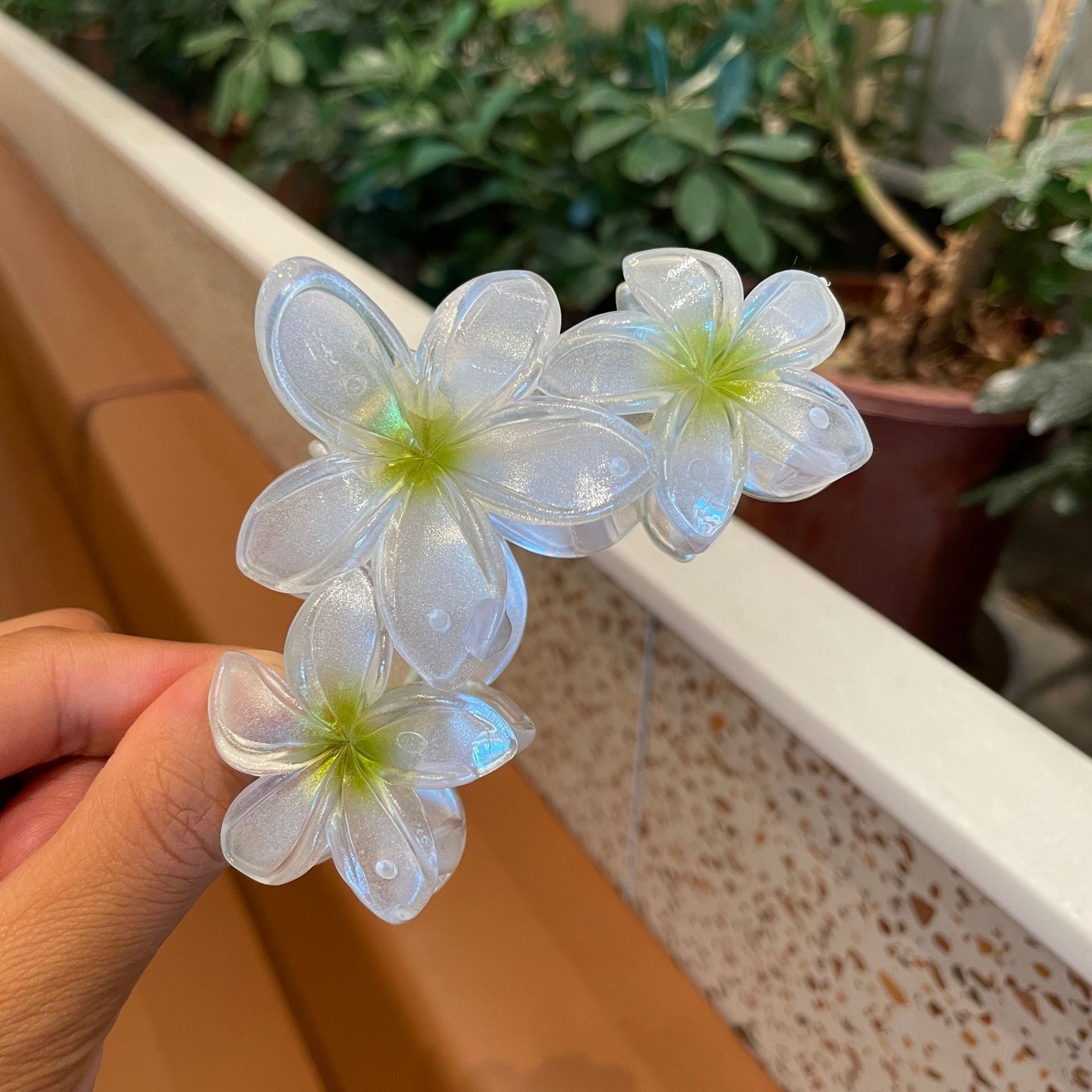 Stereo Color Plumeria Rubra Large Hair Clip