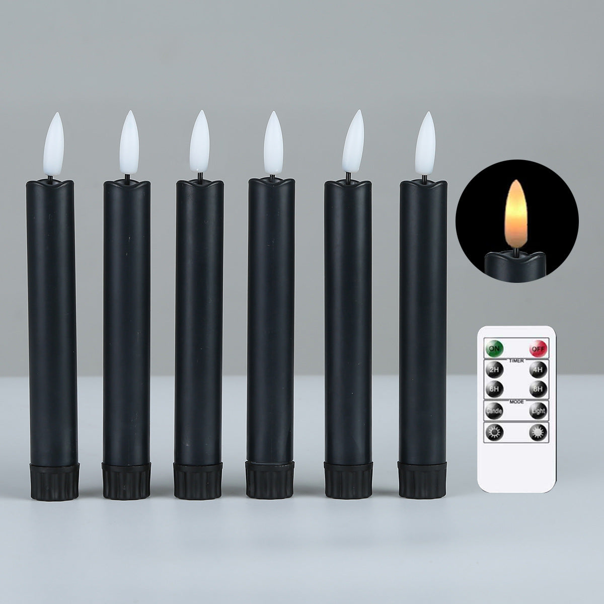 255cm10 Inch Bullet 10 Key Remote Control Wave Mouth Electronic Candle Plastic Birthday Christmas Eve