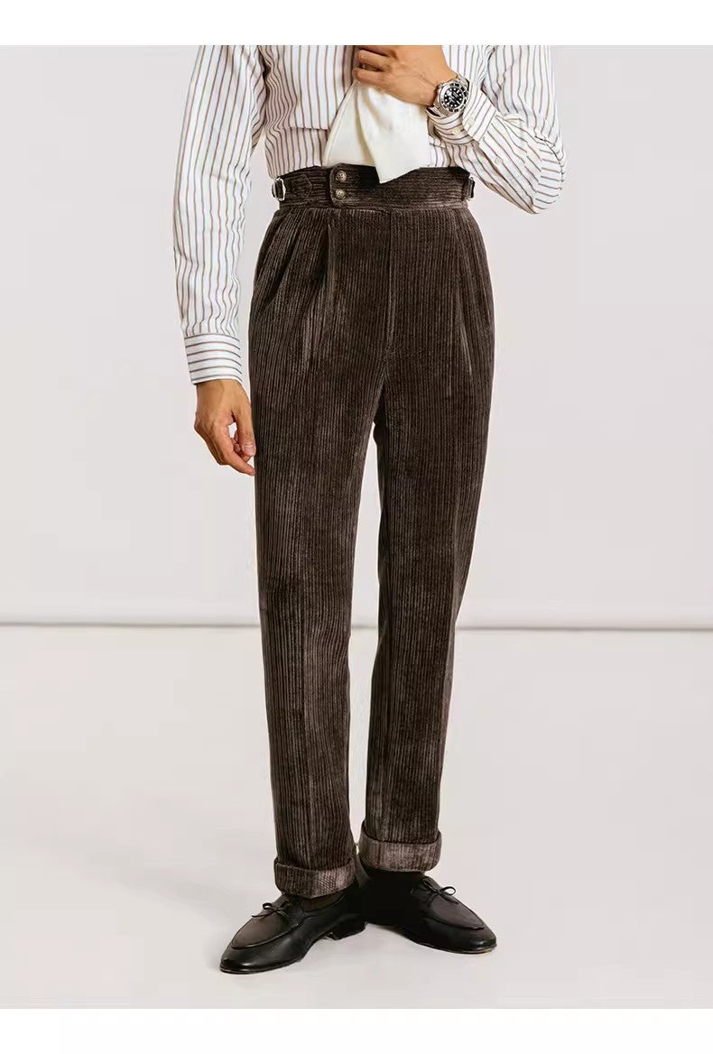 Autumn Corduroy Suit Pants Men's Straight