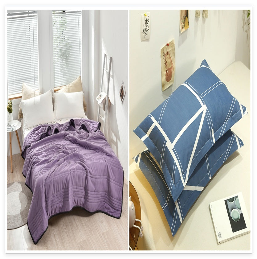 Pure Color Washed Air Conditioner Summer Cooling Thin Single Double Washable Quilt