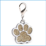 Zinc alloy custom glitter foot paw dog tag