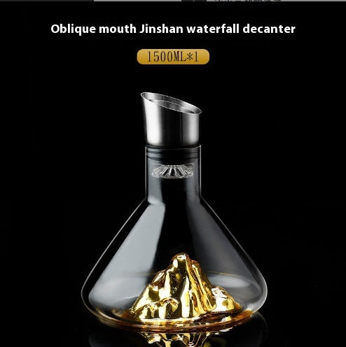 Light Luxury Waterfall With Lid Blue Jinshan Waterfall Wine Decanter