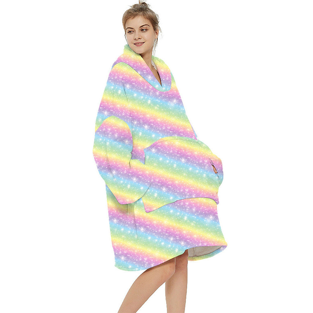 Printed warm layabout blanket hoodie