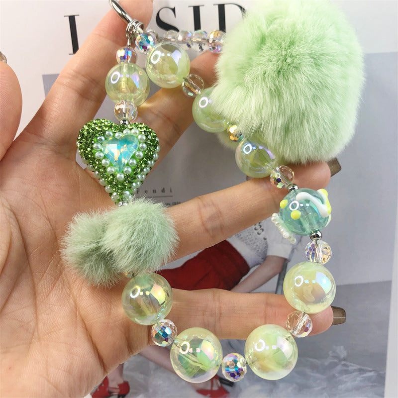 Rabbit Fur Ball Mobile Phone Charm