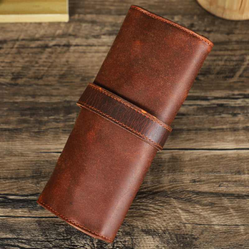 Fashion Retro Crazy Horse Leather Buckle Casual Watch Buggy Bag