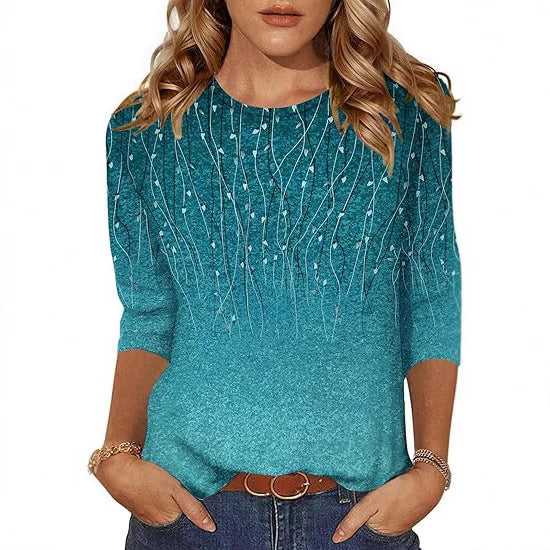 Women's Three-quarter Sleeve T-shirt Top