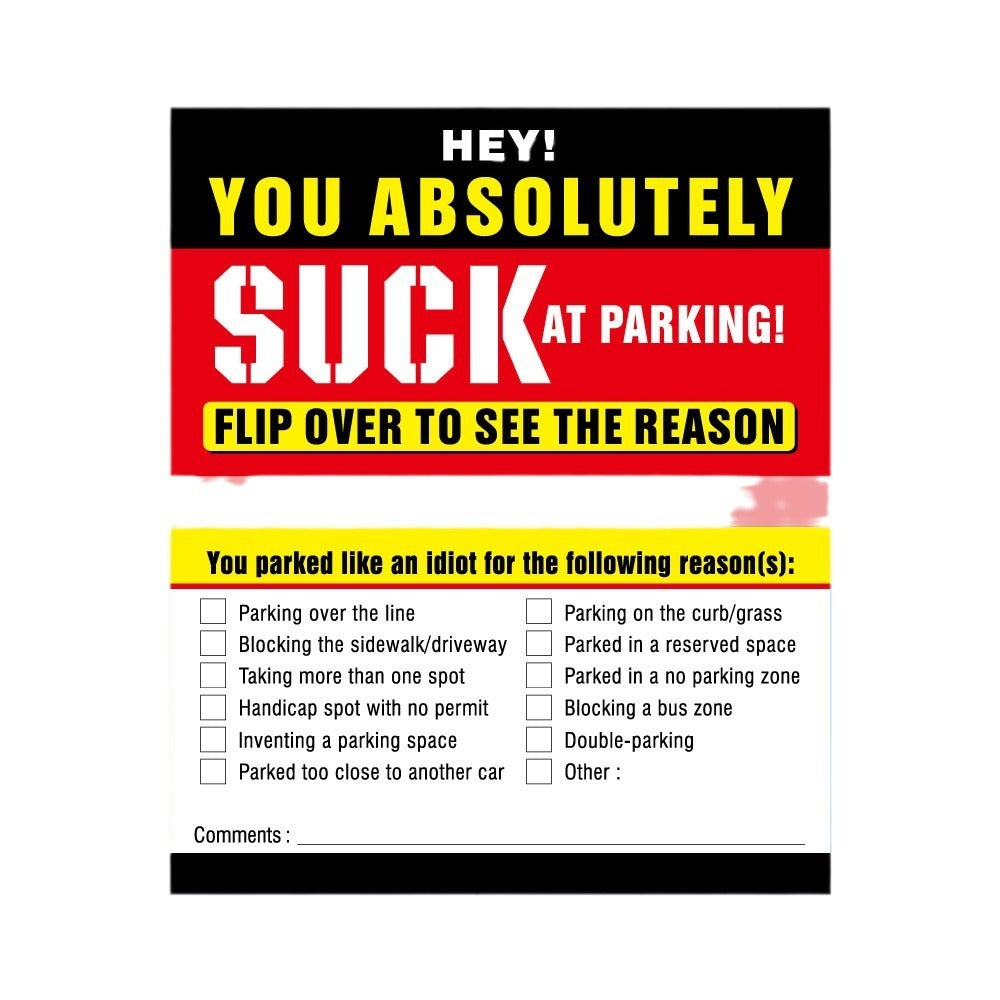 50 Bad Parking Card You Stop There Like An Idiot