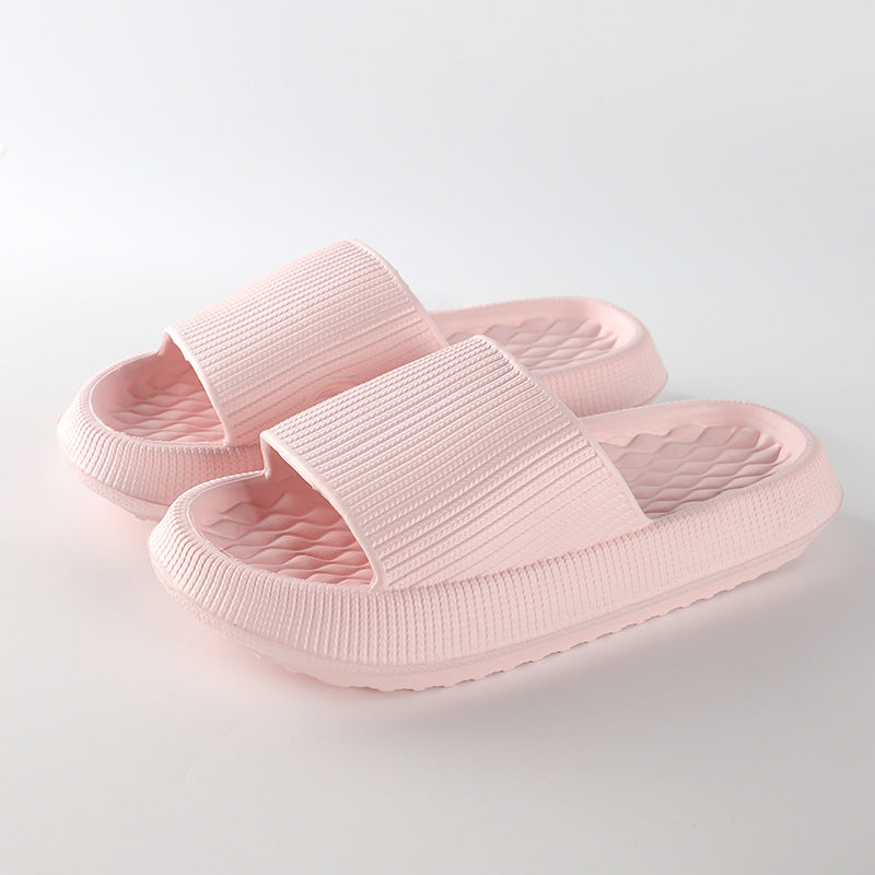 Summer EVA Slippers Solid Color Rhombus Stripe Anti-slip Slippers New Women's Home Shoes