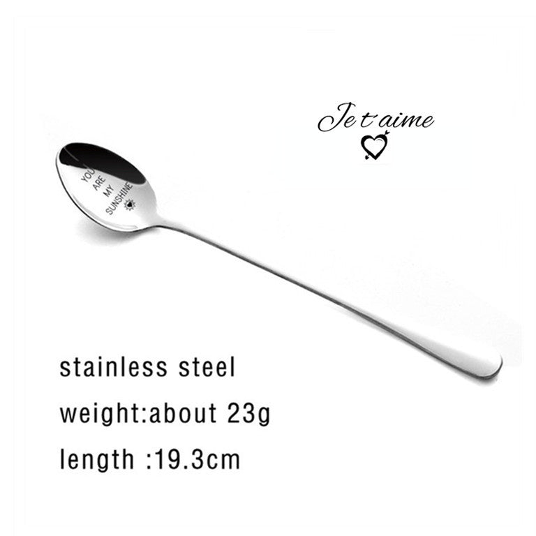Stainless Steel Spoon You Are My Sunshine Couple Family Tableware