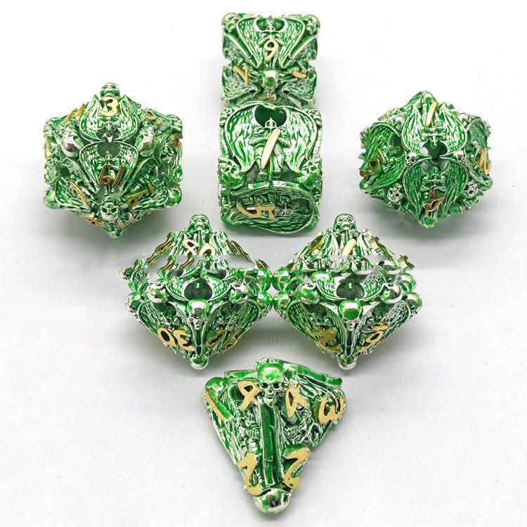 New Metal Cutout Jihad Angel Dice DND 7 Piece Set