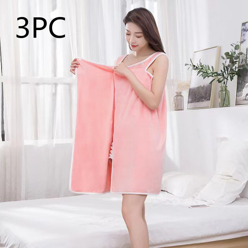 Coral Fleece Bath Skirt Pure Cotton Soft Water-absorbing Thickened Covered Bathrobe Chest-wrapped