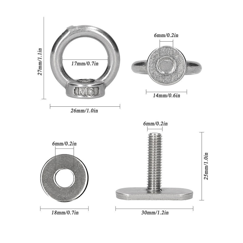 Canoe Accessory Guide Rail Screw Set