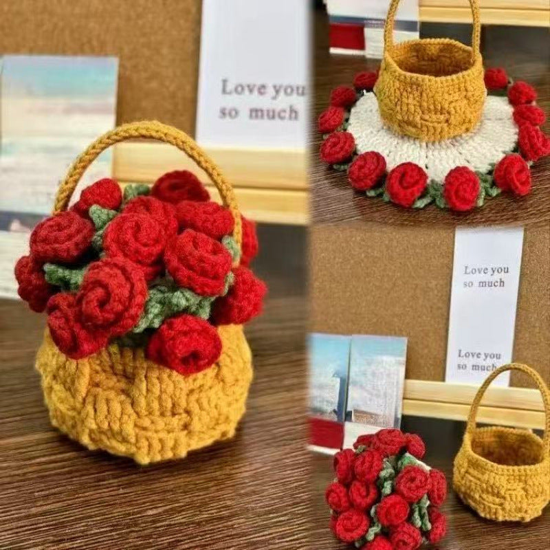 Rose Coaster Crochet Diy Material Package