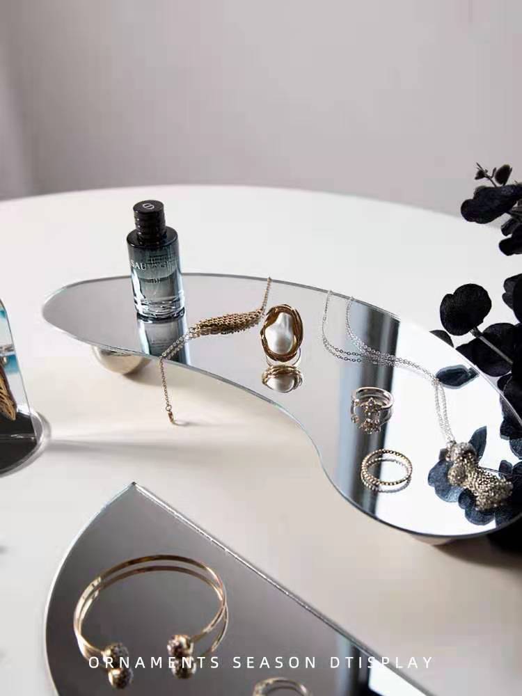 Irregular Mirror Acrylic Jewelry Tray Ornaments