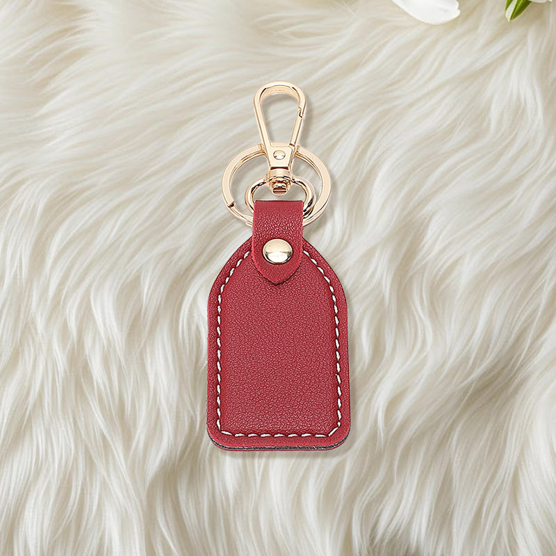 Vintage Leather Rose Red Keychain Pendant