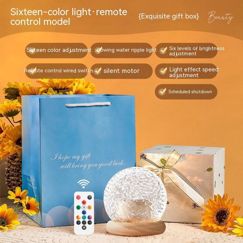 Projector Small Night Lamp Bedside Water Ripple Atmosphere Home Decor