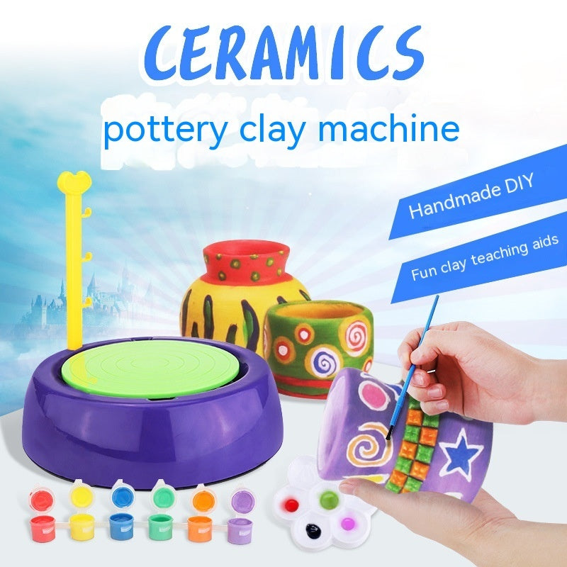 Children's Potter's Wheel Electric Toy Drawing Blank Pottery Clay Machine