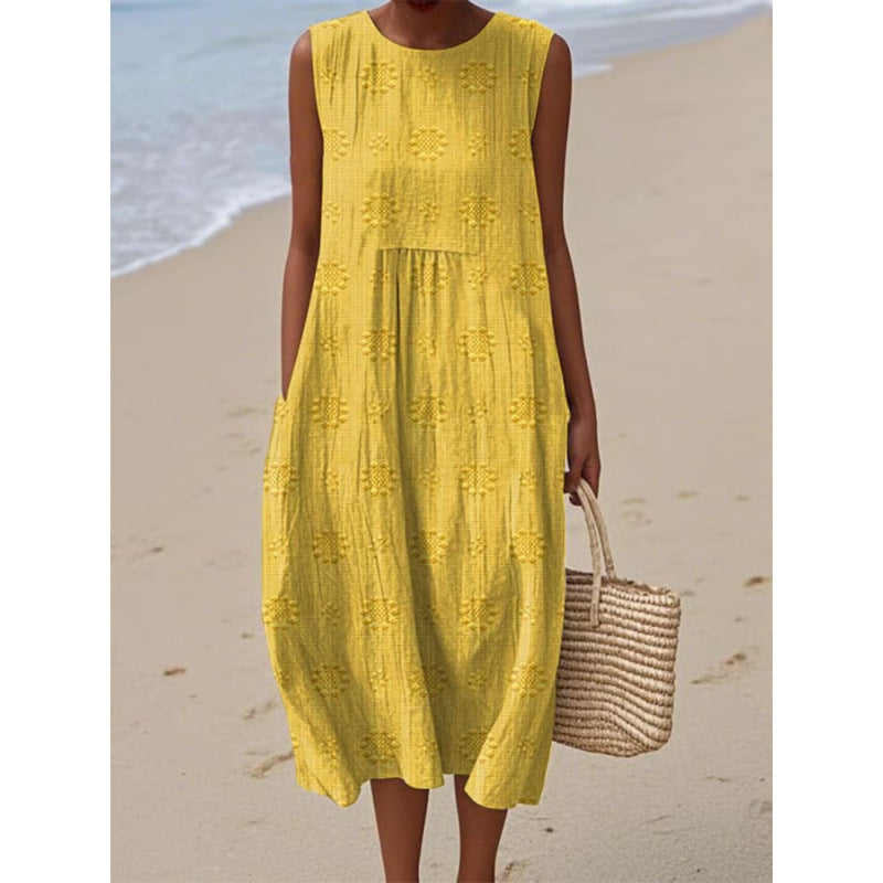 Slim-fit Printed Long Dress 3D Printed Women's