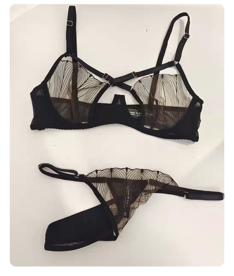 Women's Cross-strap Hollow-out Gathering Bra