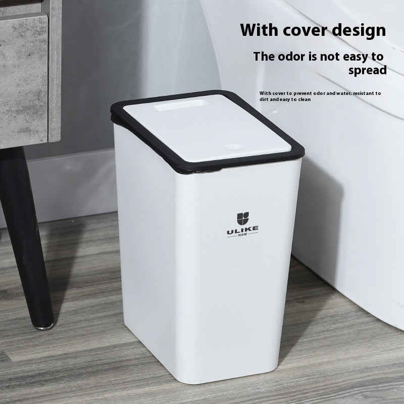 Bathroom Kitchen PP Floor Clamping Ring Trash Can Household