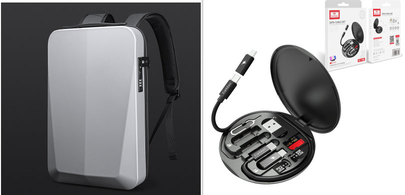 New Male Business Plastic Hard Shell Computer Backpack Waterproof