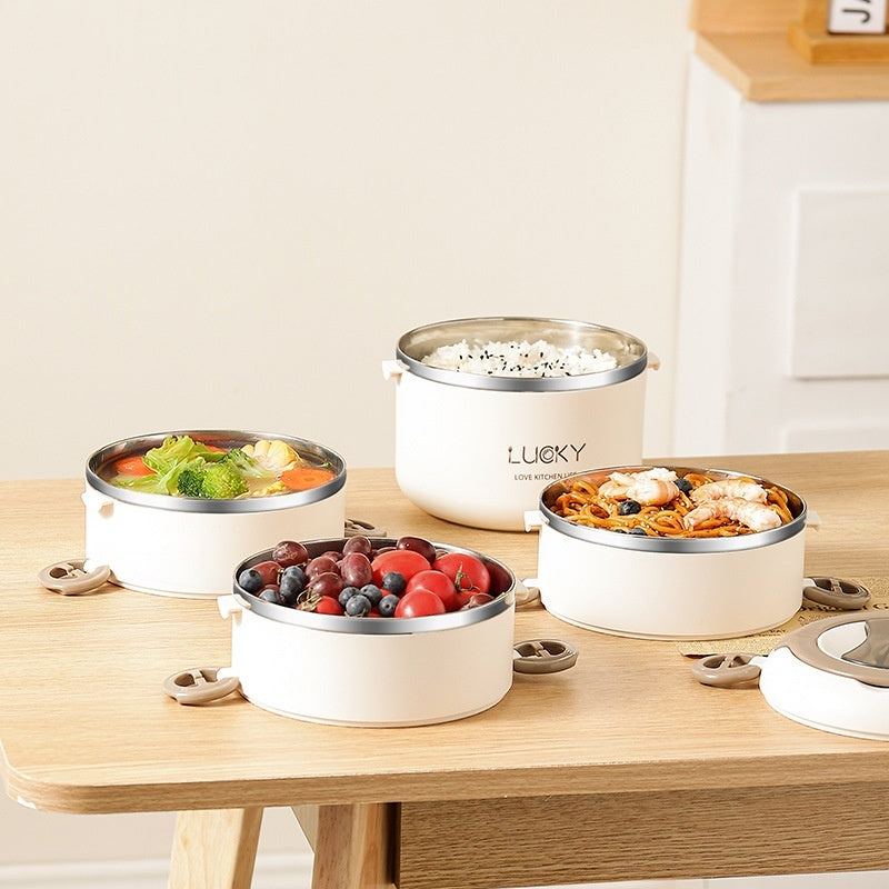 Insulated Stainless Steel 304 Food Grade Office Worker Compartment Japanese Double Deck And Multi-layer Bento Box