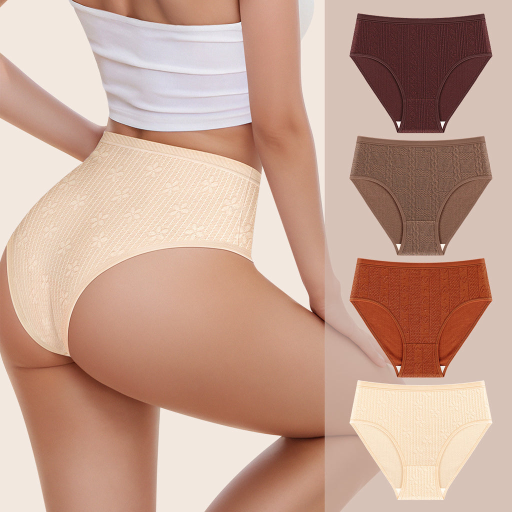 Women's Fashion Solid Colour Jacquard Panties