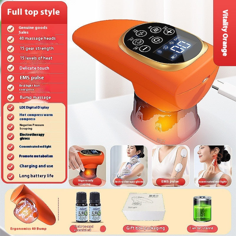 Electric Scraping EMS Micro Current Vacuum Hot Compress Walking Tank Suction Scraping Dredge Negative Pressure Cupping Device