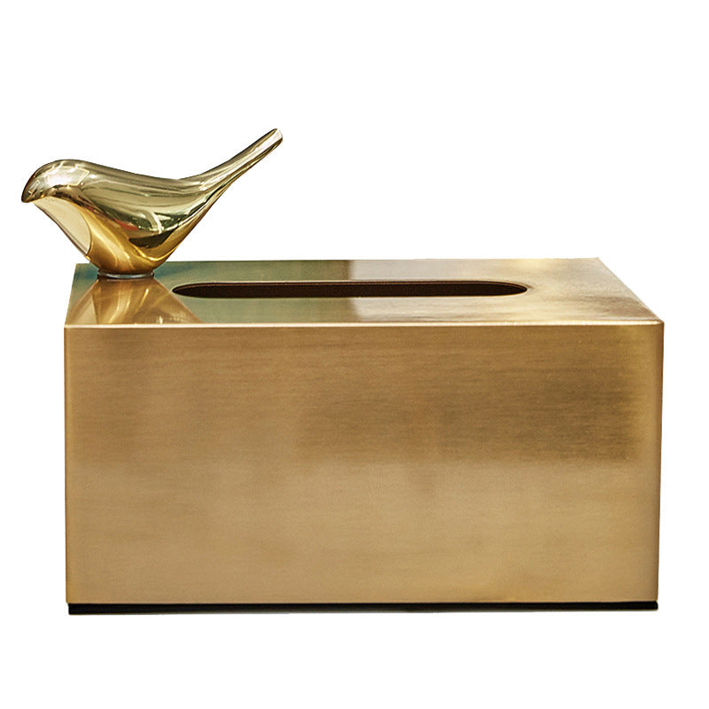 Brass Metal Small House Tissue Box