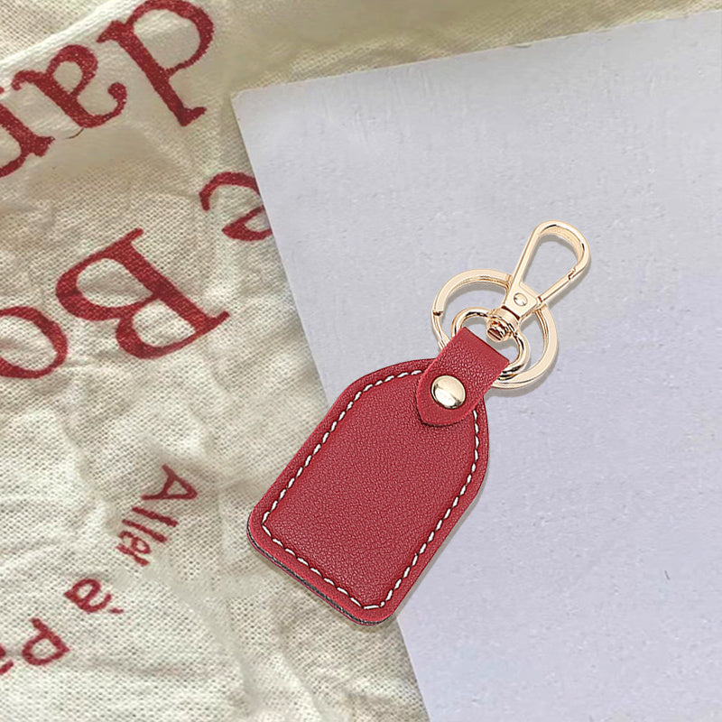 Vintage Leather Rose Red Keychain Pendant