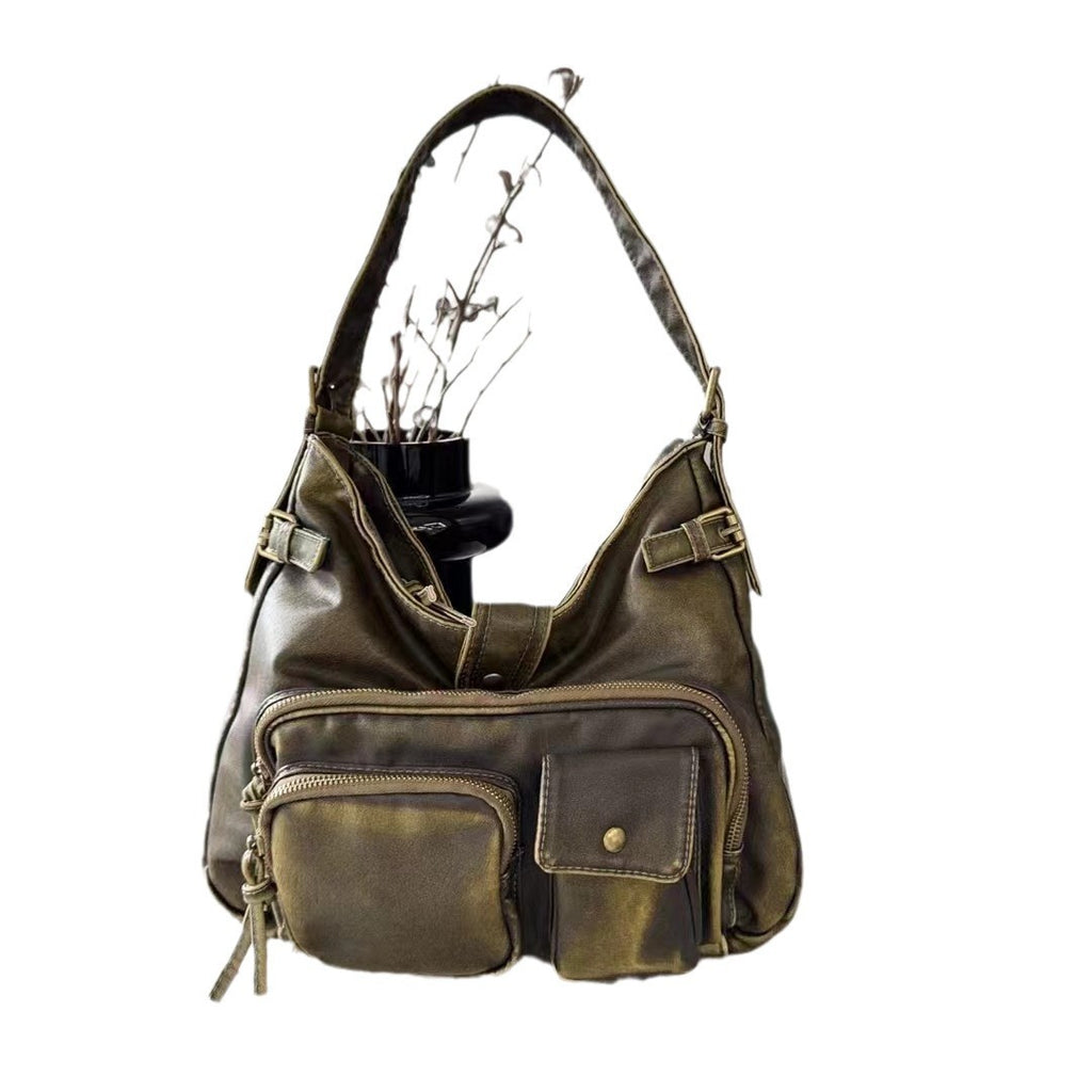 Retro High-grade Texture Multi-pocket Motorcycle Bag