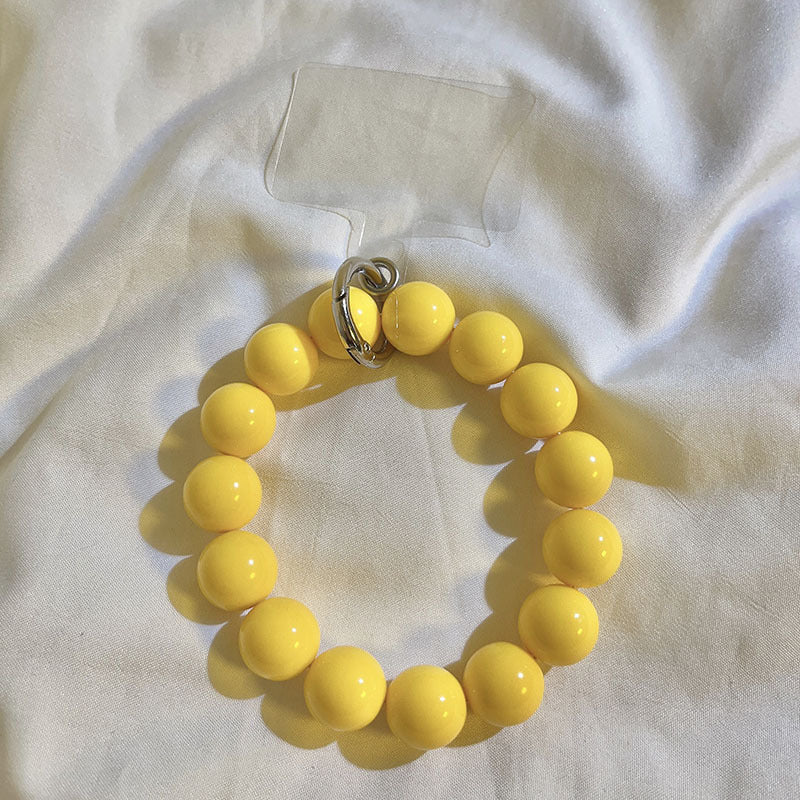 Internet Celebrity Ins Solid Color Bead Wrist Lanyard Universal Phone Case Camera Key Chain