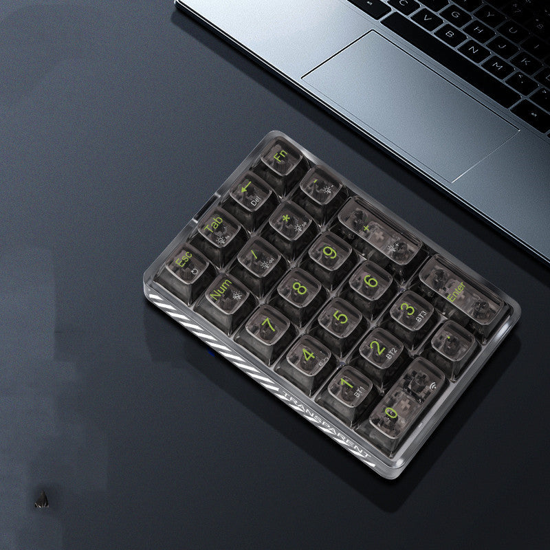 Wireless Bluetooth Tri-mode Transparent External 21-key Numeric Keypad