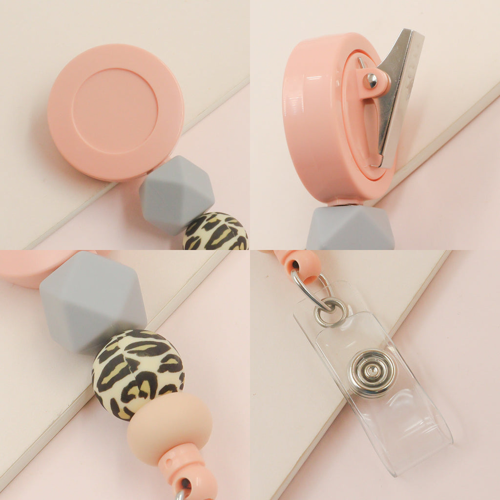 Badge Student ID Card Badge Silicone Bead Keychain