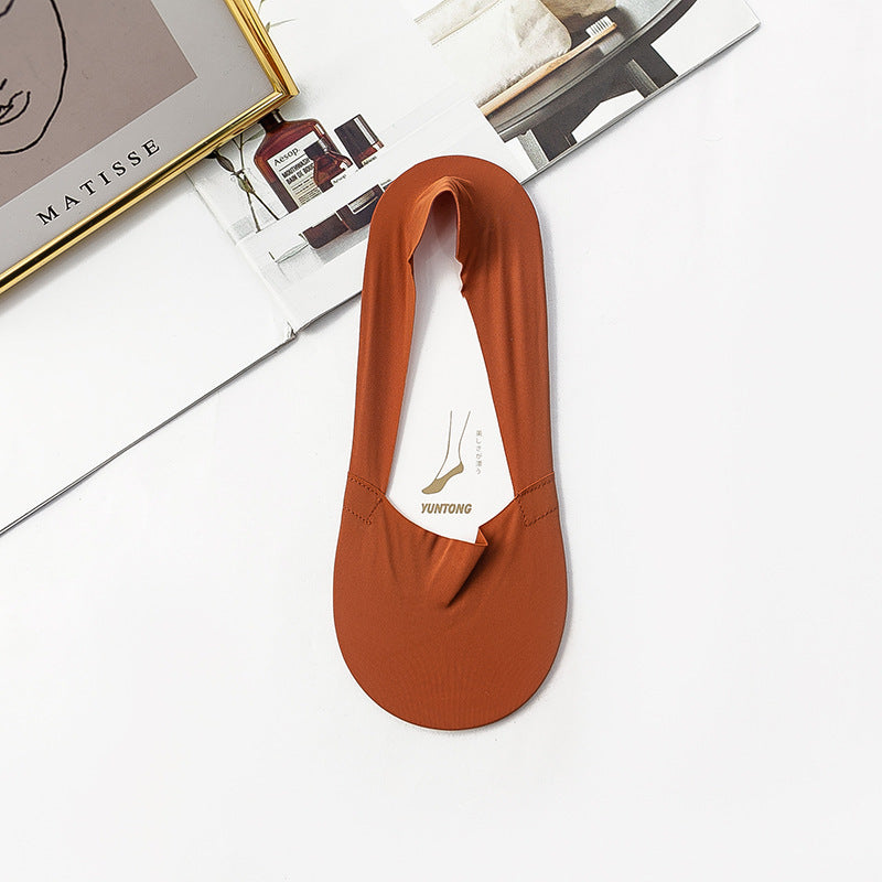 Ice Silk Socks Women's Boat Socks Summer Thin Cotton Bottom