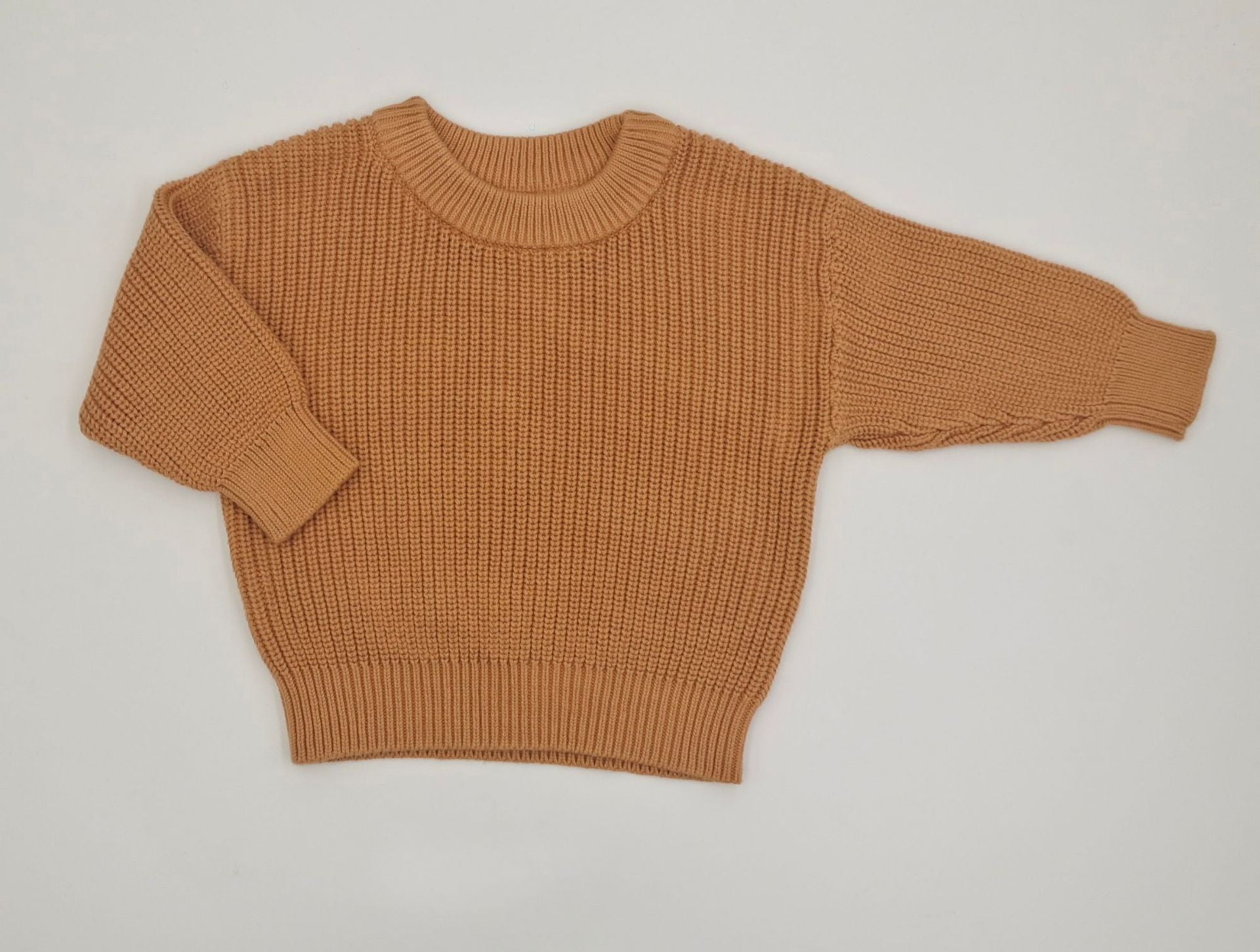 Infant Toddler Cotton Knitted Round Neck Base Sweater