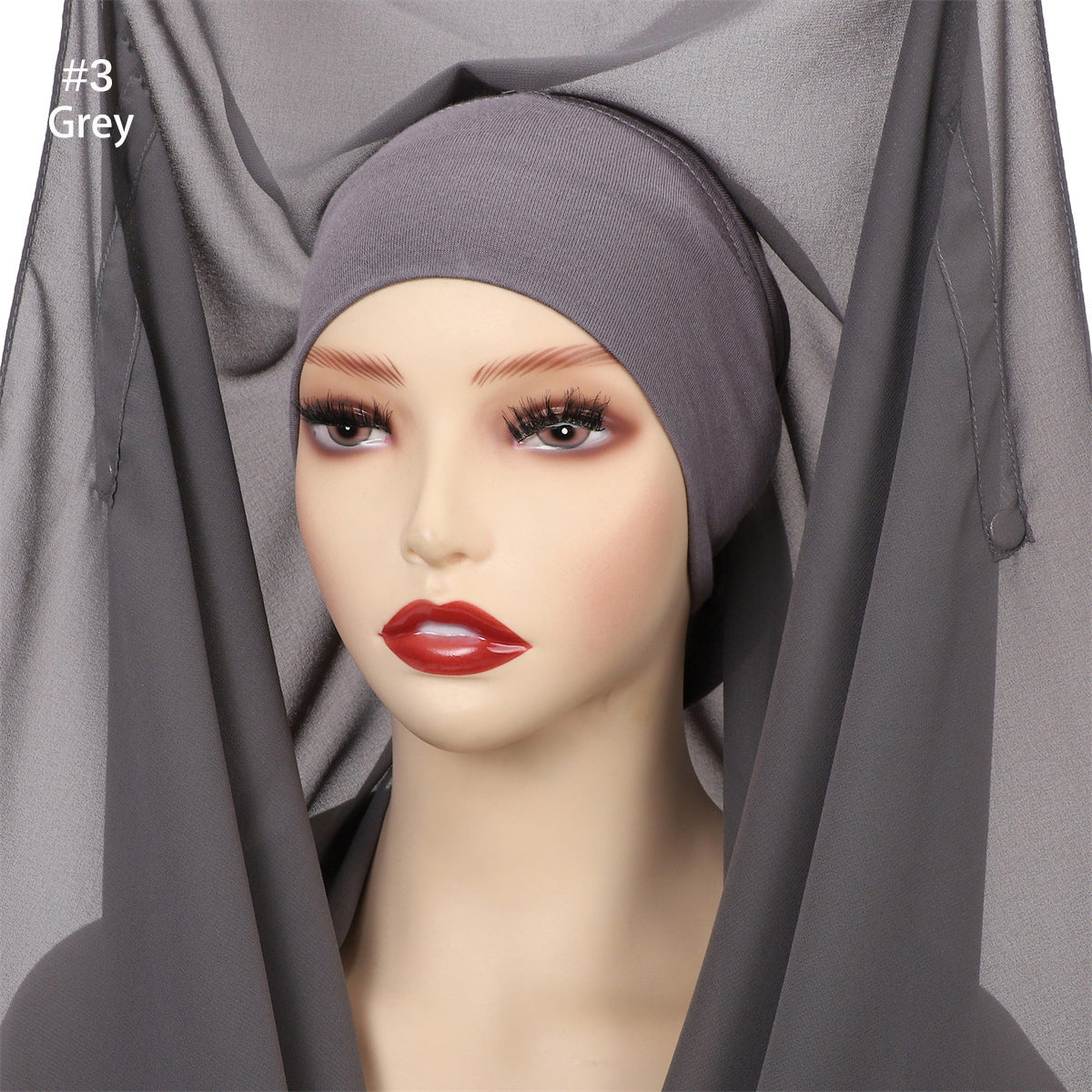 Pure Color Pearl Chiffon Scarf Plus The Same Color
