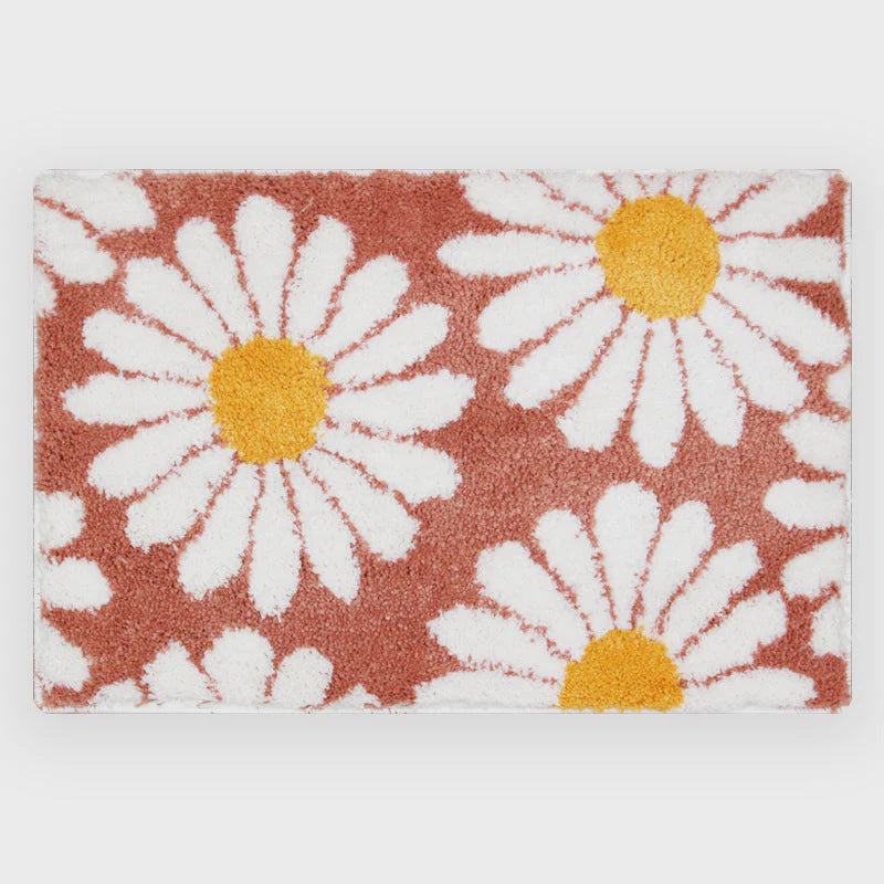 Cashmere-like Floor Mat Cross-border Flower Home Bathroom Non-slip Floor Mat