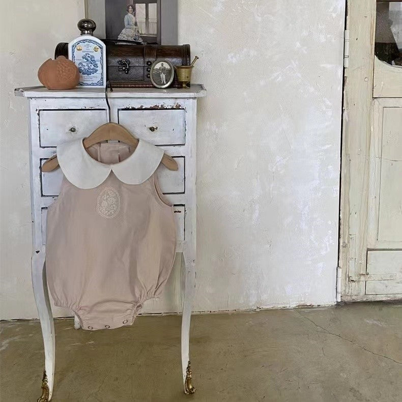 Summer Baby Lace Patch Doll Collar Sleeveless Romper Dress