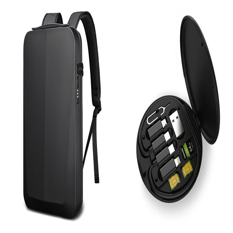 New Male Business Plastic Hard Shell Computer Backpack Waterproof