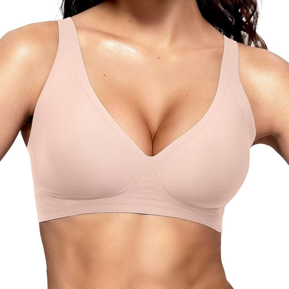 Women's Seamless Brassiere Deep V Without Steel Ring