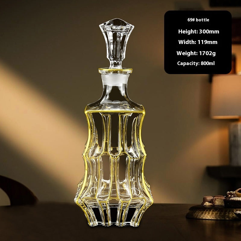 Hand-painted Gold Glass Wine Bottle Internet Celebrity Home High-end Wine