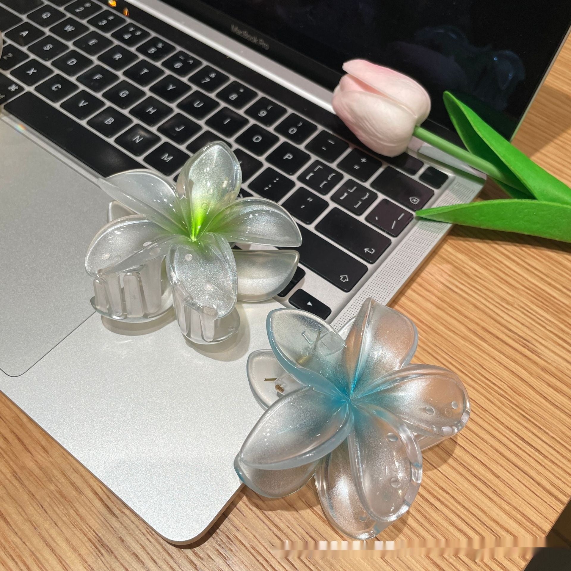 Stereo Color Plumeria Rubra Large Hair Clip