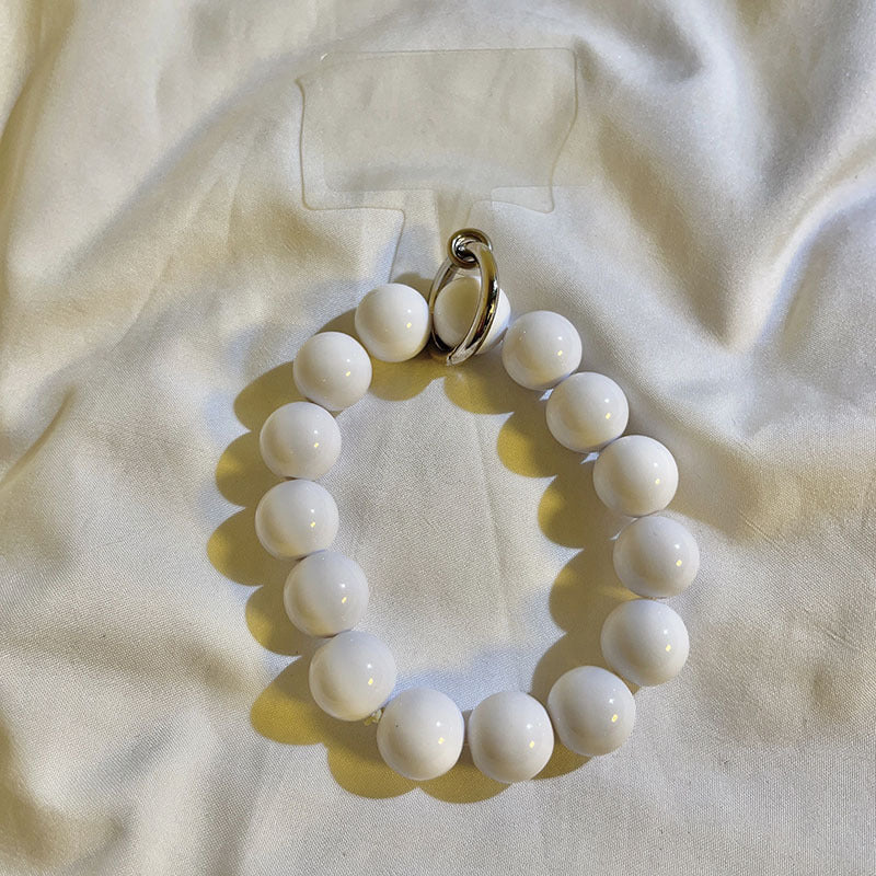 Internet Celebrity Ins Solid Color Bead Wrist Lanyard Universal Phone Case Camera Key Chain