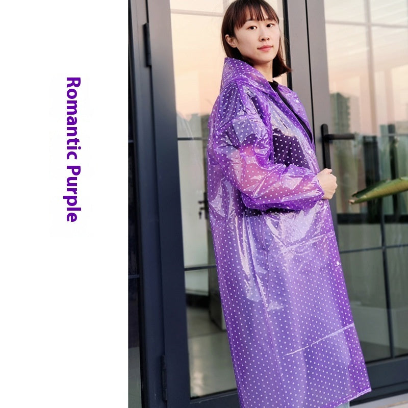 Polka Dot Raincoat Long Thickened Walking Tour